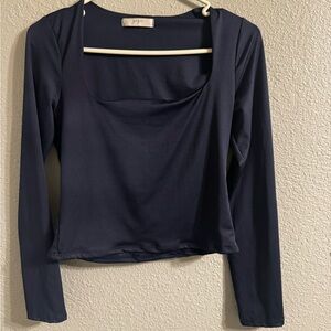 Gaze long sleeved square neck mid crop- size M
